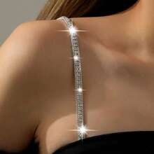 2pcs/Pair Rhinestone Studded Women's Adjustable Bra Shoulder Straps Metal Back Brassiere Strap - Multicolor - View 7