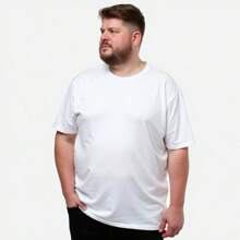 Kit 03 Men's Plus Size Basic Plain T-Shirt 100% Cotton Short Sleeve - Multicolor - View 3