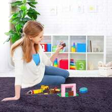 Area Shag Rug For Living Room Bedroom Nursery Room, Machine Washable Fluffy Shaggy Runner Rugs With Rubber Backing For Kitchen Dining Room, Indoor Aesthetic Decor Fuzzy Thick Modern Carpet For Entryway Laundry Room Game Room - 紫色 - 查看 6
