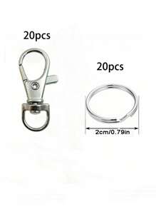 10/20/40pcs Zinc Alloy Lobster Clasp, Spring Keychain, Rotating Buckle, Hanging Rope, Snap Buckle, Keyring, Handicraft, Hardware, Luggage Accessories - Multicolor - View 12