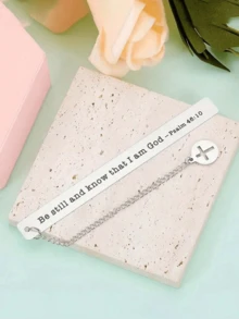 1 件时尚简约复活节耶稣印花圣经袋和 1 件不锈钢书签带和链条，手提包带手柄拉链口袋储物收纳袋收纳袋