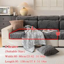 1pc Plush Fabric Anti-Slip Sofa Cushion Cover, Versatile For All Seasons, Soft & Skin-Friendly, Pet Resistant, Elastic Fit For L-Shape Combo Sofa And 1/2/3/4 Seater Sofa (Sold Individually), Modern & Simple Design - Dark Grey - View 13