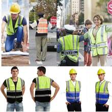 High-Visibility Reflective Vest - Multiple Pockets, Unisex, Lightweight & Breathable (No Overheating) - Ideal For Outdoor Cycling/Construction/Sanitation - ANSI/ISEA Compliant