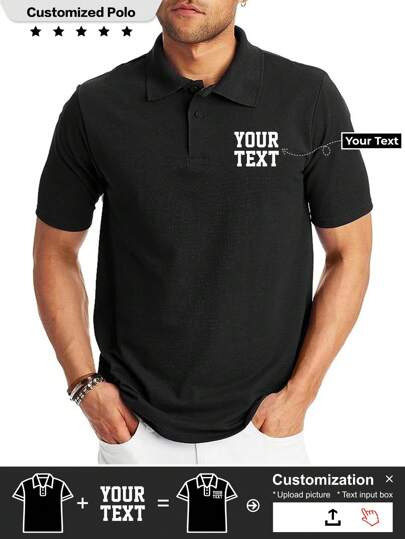 Customize Men's Polo Shirts, Upload Creative Pictures, Personalized Text, Birthday Gifts, Business, Workwear, Team Stylish,Fashion,Hipster,Casual,Minimal Chic Personalized,Customized,Custom,Unique Guy Costumes,Capsule Wardrobe,Men Basic/Street Style Ideal Gifts For Him Boyfriend,Family,Friends For Birthdays,For Vacation/Holiday,For School/Competition,For Sports/Climbing