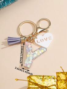 1 件创意 26 个字母钥匙扣，儿童背包配件，蝴蝶字母吊坠钥匙扣，适合女孩