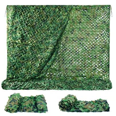 Rete mimetica in poliestere da 150D a doppio strato, adatta per caccia mimetica, basi di addestramento, decorazione per feste - Rete mimetica della giungla