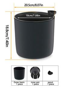 现代极具吸引力的花盆 可拆卸木腿支架植物花盆 苗圃花盆 适用于卧室客厅落地式盆栽植物花盆 家庭花盆 自吸式花盆 塑料圆形花盆 - 彩色 - 查看 12