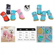 1 zestaw 4 losowych kolorów, wodoodporne buty dla psa, szczenię, golden retriever, odblaskowe ochraniacze na buty, Teddy, szczeniak, Bichon Frise, małe i średnie psy, domowe kalosze - 3 - Zobacz 1