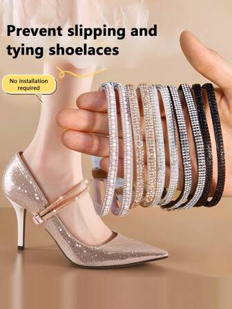 Heel Grips No-Slip Anti-Slip Straps Adjustable Shoe Laces Elastic Bands For Women High Heels And Sandals