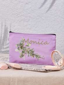 New Cosmetic Bags, Custom Text Cosmetic Bags, Can Be Customized To Your Unique Design, Lightweight Canvas Zip Cosmetic Bags Are Also Great For Buying Coin Purses, Pencil Cases, Perfect For Shopping, Dating, Vacation, Travel, Festivals, Parties, Or As Gifts, Makeup Bag, Travel Accessories,Summer Outing Items