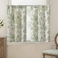 Lot de 2 rideaux de cuisine en polyester et lin bleu imprimé, style rural, décontractés, pour la maison, multi-usages, pour armoires, pour voiture, pour lit