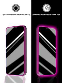 2pcs Purple Air Cushion Tempered Glass Screen Protector, Glow In The Dark, Anti-Peeping, Anti-Sweat, Shatterproof, Anti-Theft, Compatible With IPhone11/12/13/14/15/16/16Plus/16Pro/16Promax/16e/17/17 Air/17 Pro/17 Pro Max - Purple - View 7