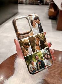 1pc Customized Family Portrait Silicone Shockproof Transparent Phone Case Compatible With IPhone 16/16 Pro/16 Plus/16 Pro Max