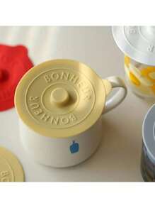 1 paquete de tapas de silicona para tazas - Tapas universales a prueba de polvo para tazas, tazas de té, vasos - Estilo nórdico gris, amarillo, negro, blanco y otros - Para uso en oficina y hogar - Regalo perfecto para familia, colegas, amigos - Ideal para Halloween, Navidad