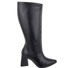 Women's Long Boot With Triangle Heel, Timeless Model - Negro - Ver 4