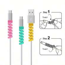 2/4/10/16 Stücke Kabelschutz, Spiralwickler aus Silikon für Lade-Kabel, Kabel-Organizer-Abdeckung, für Smartphone USB-Ladekabel Zubehör, bunte Datenleitungsschutz Kabelenden (Farbe zufällig)