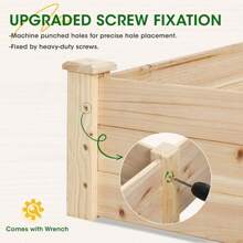 Outdoor Patio 8 FT Wooden Raised Beds Backyard Elevated Planter Box - Màu be - Xem 5