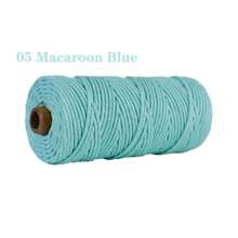 Corda in 100% cotone da 3mm, colorata, corda ritorta fatta a mano per macramè, filo per decorazioni fai-da-te, matrimoni, confezione da 100m