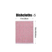 5 pièces Set de serviettes de cuisine et de chiffons de vaisselle de couleurs aléatoires, 16x25 pouces 16x11 pouces, serviettes de vaisselle, chiffons de nettoyage absorbants, linges de cuisine, outils de nettoyage réutilisables, torchons en coton pour la cuisine, la cuisson et la vaisselle
