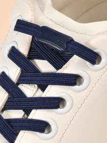 COSYLEE 1 双免系带弹性鞋带，宽大防松设计，适合运动鞋和休闲鞋 - 藏蓝色 - 查看 2