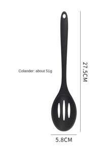 8 pièces Set de cuisine en silicone pour la maison, comprenant une spatule chinoise, une louche, une passoire, une poêle, une cuillère à soupe, un service à pâtes, des pinces à salade, un dilueur de miel, disponibles en rouge et noir