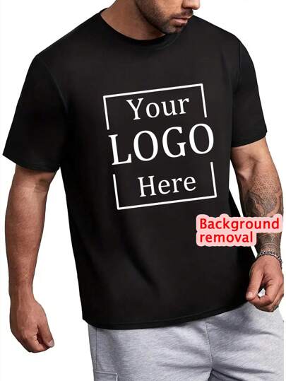 Customizable Men T-Shirt - Add Your Own Photo (Family, Selfie, Pet, Friends, Party) To Design Your Personalized Printed T-Shirt, Babies/Couples/Family/Pets, Valentine's Day Gift, Anniversary Gift, Christmas, Thanksgiving, New Year Patterns, Logo, Business, Wedding, Party, Birthday Gift, Halloween Costume, Christmas