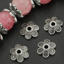 50PCS100pcs/200pcs Antique Silver Small Daisy Petals Alloy Spacer Beads, Used For Bracelets, Earrings, Key Chains, Anklet Jewelry, Handicraft Making