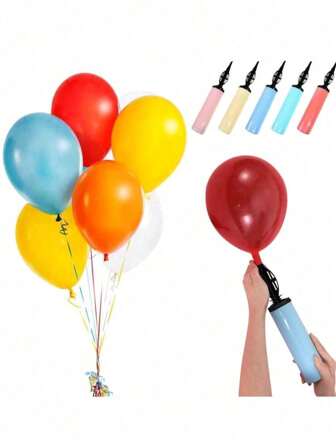 1/3pcs Balloon Inflator, Random Color Balloon Hand Pump, Balloon Accessories, Party Activities Supplies, Party Tools