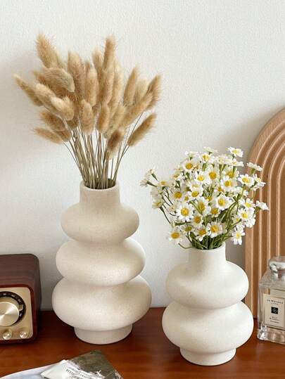 Piece Of Nordic Ins Circle Ceramic Vase Home ation, Creative Living Room TV Cabinet Porch Flower Arrangement ation Ornaments Birthday Graduation Glass view 7