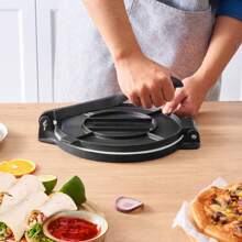 Tortilla Press 10 Inch Tortilla And Roti Maker Cast Iron Heavy Duty Tortilladora Press Pre-Seasoned Pataconera Maker With 100 Pcs Parchment Paper Dough Maker For Flour Tortilla Tawa Silver