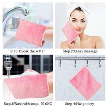 6 pièces de gant doux pour le visage, serviettes de spa pour le bain, gants de lavage corporel en microfibre réutilisables, gants démaquillants, style européen, 6*8 pouces