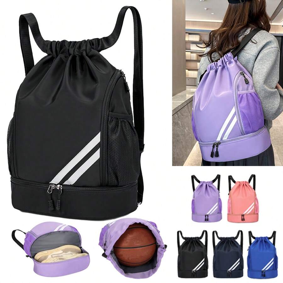 Waterproof Outdoor Basketball Backpack, Sports Gym Hiking Bag With Shoe Compartment