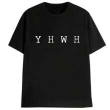 Camiseta Unissex Estampa Cristã YHWH Ele É Aquele Que É Camisa Adulto e Infantil 100% Algodão 30.1 - Preto - Visão 1
