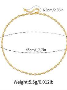 1pc Faux Pearl Necklace For Women 14K Plated Dainty Pendant Choker Simple Cute Faux Pearl Charm Chain Necklace Minimalist Gift - Pearl Necklace - View 3