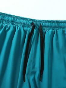 1 pièce Short de sport d'été pour hommes de couleur unie, pour la course, la plage et les activités de plein air