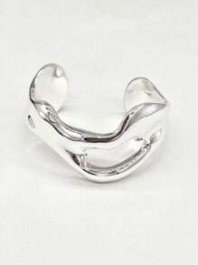 1pc Women's Fashion Personalized European-American Style Open Design Bracelet - Silver - View 7