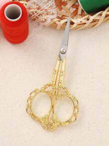 4.7" Petal-Shaped Vintage Sewing Scissors, Sharp Fabric Shears For Crafts, Arts, Yarn, DIY Tools, Eyebrow, Nose Hair & Beard Trimming, Stainless Steel - Multicolor - View 16