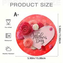 1 Señal de madera con diseño de corazón "Feliz Día de la Madre", patrón floral rojo, decoración rústica de pared para el hogar y el jardín, ideal para el Día de la Madre, cumpleaños y aniversarios, sin necesidad de electricidad