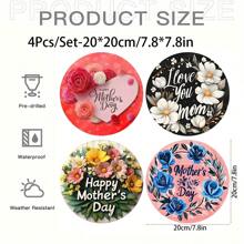 1 Señal de madera con diseño de corazón "Feliz Día de la Madre", patrón floral rojo, decoración rústica de pared para el hogar y el jardín, ideal para el Día de la Madre, cumpleaños y aniversarios, sin necesidad de electricidad