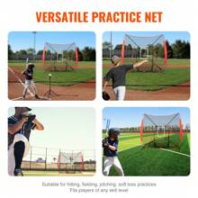 7x7 Ft Baseball Softball Practice Net, Portable Baseball Training Net For Hitting Batting Catching Pitching, Backstop Baseball Equipment Training Aids With Strike Zone, Net Only - 7x7 ft - 查看 4