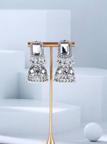 FANYINAN New Retro Korean/ Women Gold Color Glass Crystal Rhinestone Earrings, Cross-Border Jewelry