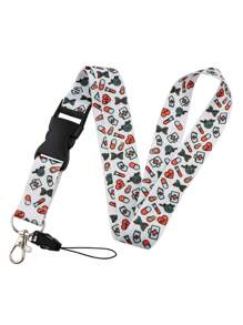 1pc ID Badge Holder Lanyard, Hard Card Case For Office Work Pass ID Card, Double-Sided Transparent Student/Doctor ID Card Holder With Keychain, Gift For Teachers, Doctors Car Accessories Bag Charm School Letter