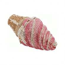 Cute Ice Cream Rhinestone Clutch Diamond Crystal Purse Evening Bags