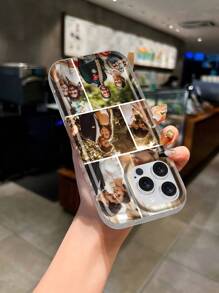 1pc Customized Family Portrait Silicone Shockproof Transparent Phone Case Compatible With IPhone 16/16 Pro/16 Plus/16 Pro Max