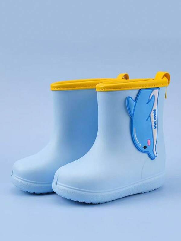 Botas de lluvia para niños/as suaves, de moda, antideslizantes, impermeables, ligeras, adecuadas para niños y niñas, para uso al aire libre