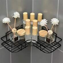 1 pieza Estantería de esquina para ducha de acero inoxidable - resistente a la oxidación, estantería de baño montada en la pared para champú, tónico y cosméticos