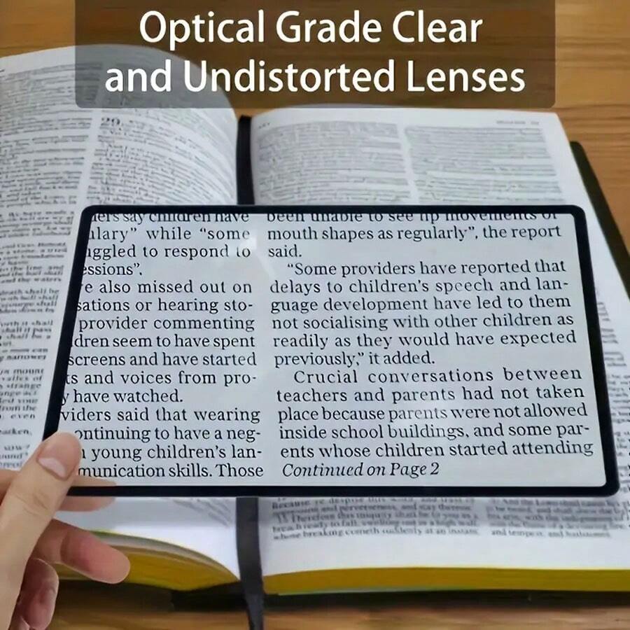 Hd magnifying bookmark clear pvc page reading card slim full page