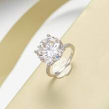 Ethic Diam 1pc 10.0ct Moissanite Luxury Ring, 18K Gold Plated, 925 Silver, Unique Design, Eternal Symbol, Perfect For Anniversary, Birthday, Christmas, Holiday Gift For Men