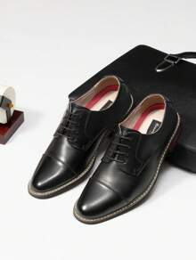 Men's Classic Oxford Shoes Formal Wingtip Lace Up Dress Shoes For Wedding Business Party Banquet Office - 黑與白 - 查看 7