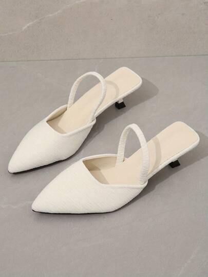 Women High Heel Shoes, Women Pointed-Toe Stiletto Pumps, Spring Summer New Fashion Mid-Heel Slingback Work Shoes, High-Sense Classy Slingback Pointed-Toe Kitten Heels, Women Summer Fashion Mule High Heel Sandals